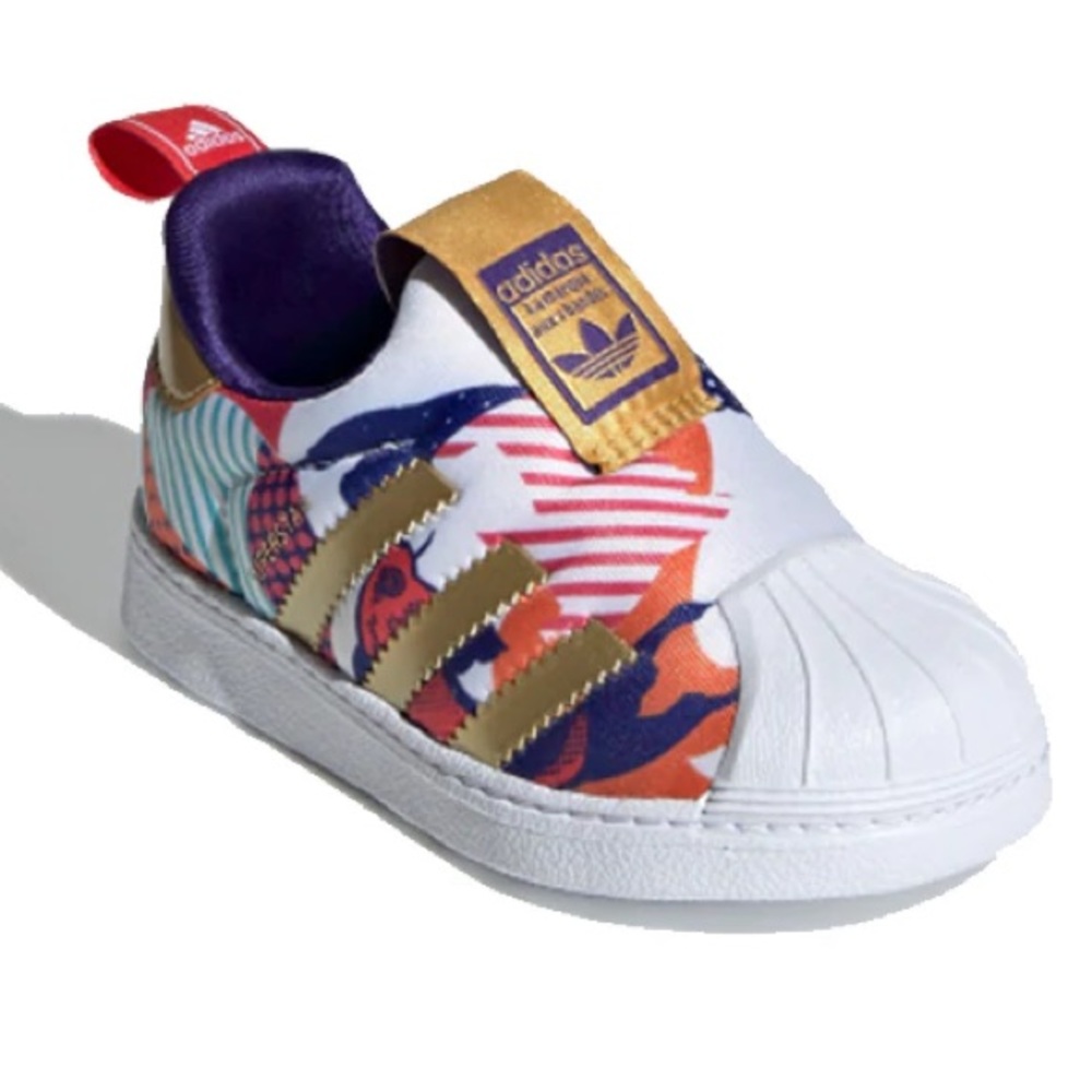 NWT ADIDAS ORIGINALS SUPERSTAR 360 I TD GZ7348 Size 6 GOLD with MULTICOLORED